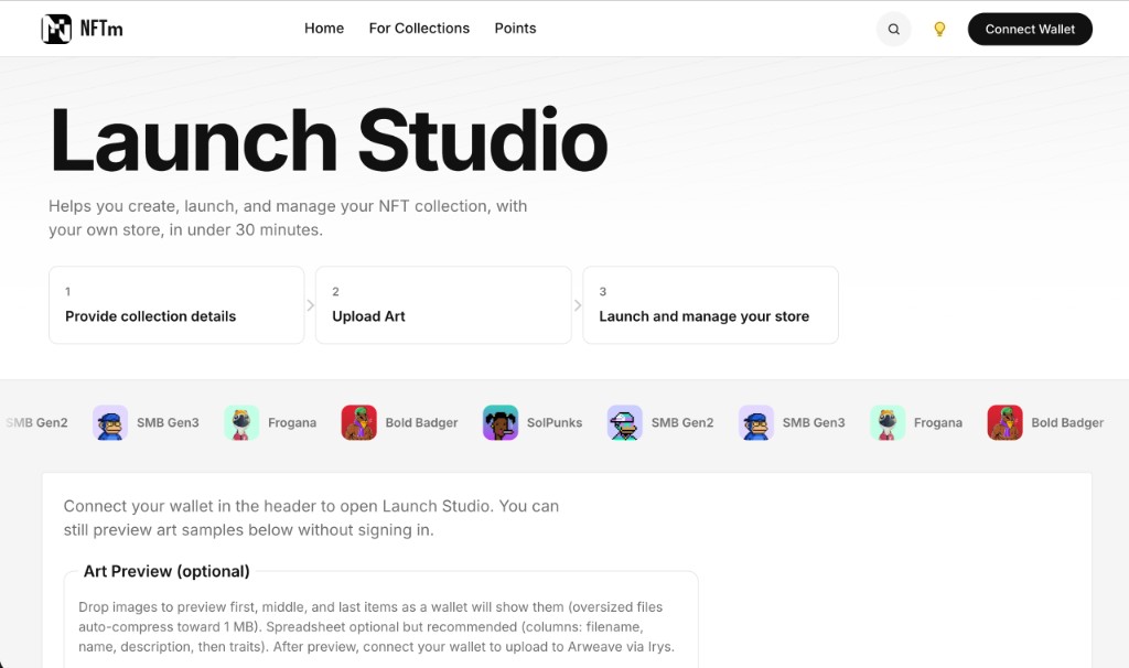 Launch Studio on NFTm
