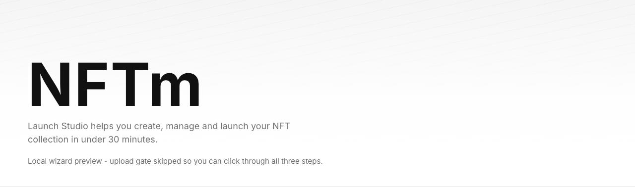 Figure 2. Launch Studio hero before you enter the wizard.